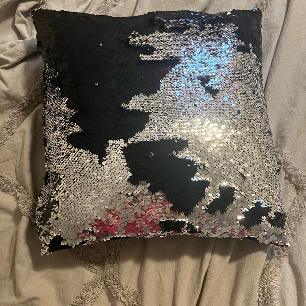 Sequin pillow